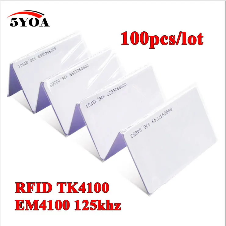 100pcs Quality Assurance EM ID CARD EM4100 EM4102 reaction ID card 125KHZ RFID Card fit for Access Control Time Attendance