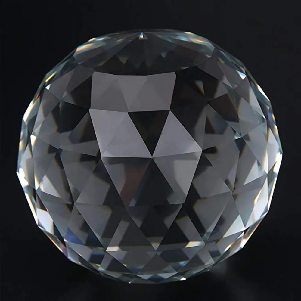 Pujiang 60mm 1piece Clear Glass Crystal Faceted Ball Prism Pendant Suncatcher Feng Shui for Curtain Decor