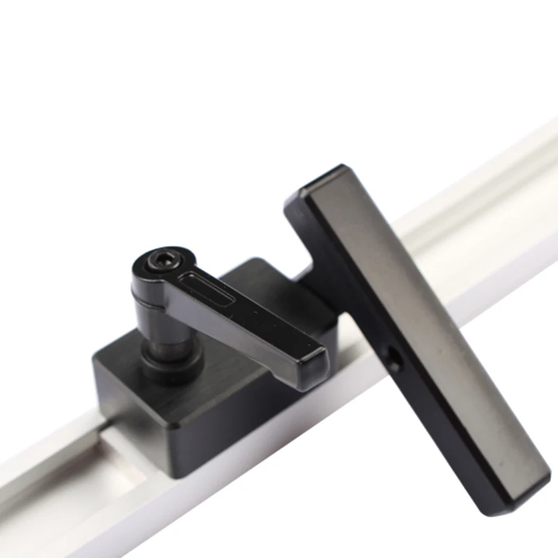 รางแทรฟแทรมสำหรับ T-Slot T-Tracks งานไม้เครื่องมือ DIY Miter Track Stopper อลูมิเนียม Chute จำกัดพลิกด้วยตนเอง