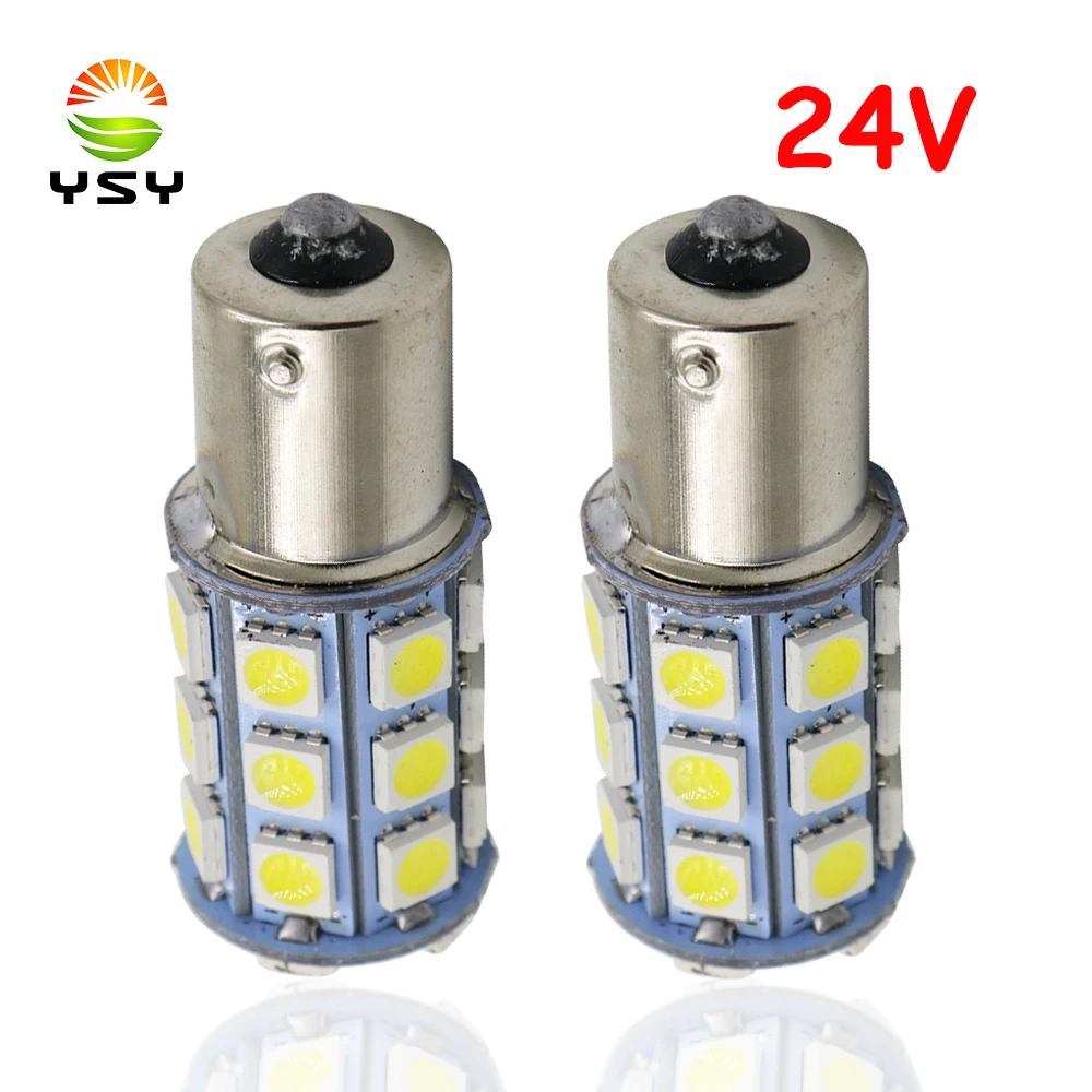 

YSY 20x 24V DC S25 1156 led BA15S P21W 5050 27 SMD 1156 LED Bulb Auto Car Turn Signal Lamp Tail Lights Brake Back up Stop Lights