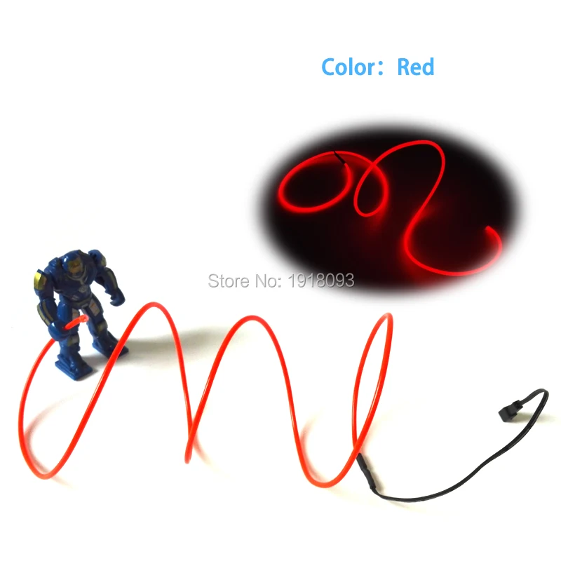 3.2mm EL Wire Rope Tube 1-25Meter Hot Craft Decorative Flexible LED Strip Neon Light 10 Color Choice Not Include EL Control