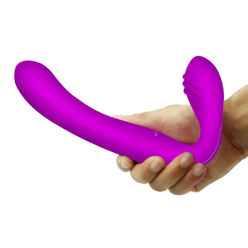 Khalesex Strapless Strapon Dildo Vibrator for Women 30 Speeds Silicone G Spot Clitoris Double Vibrating Adult Sex Toys for Woman