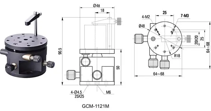 Three-rotation Degree Freedom Workbench Prism Bracket Slide Table Optical Rotary Table For Scientific Lab