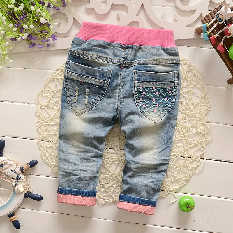 Classic Spring Autumn Girls Soft Jeans Fashion Pants Trousers Children's jeans Infant Soft Denim Pants