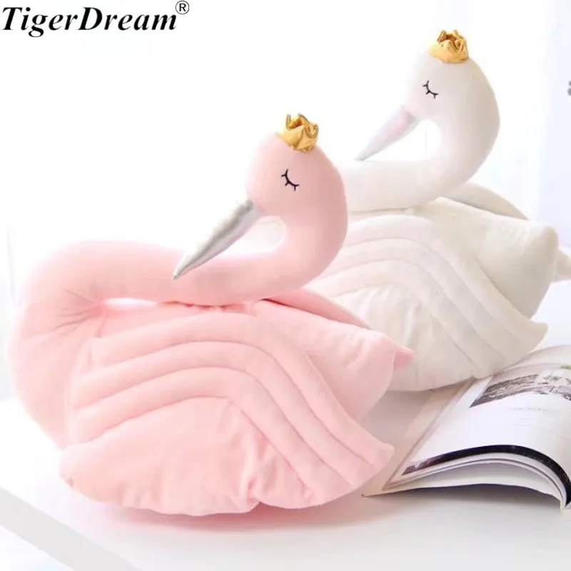 

40X44CM One Piece Soft Swan PP Cotton Stuffed Plush Pillows Creative Dolls Birthday Gifts Cute Swans Kids Sleeping Toys 2 Color