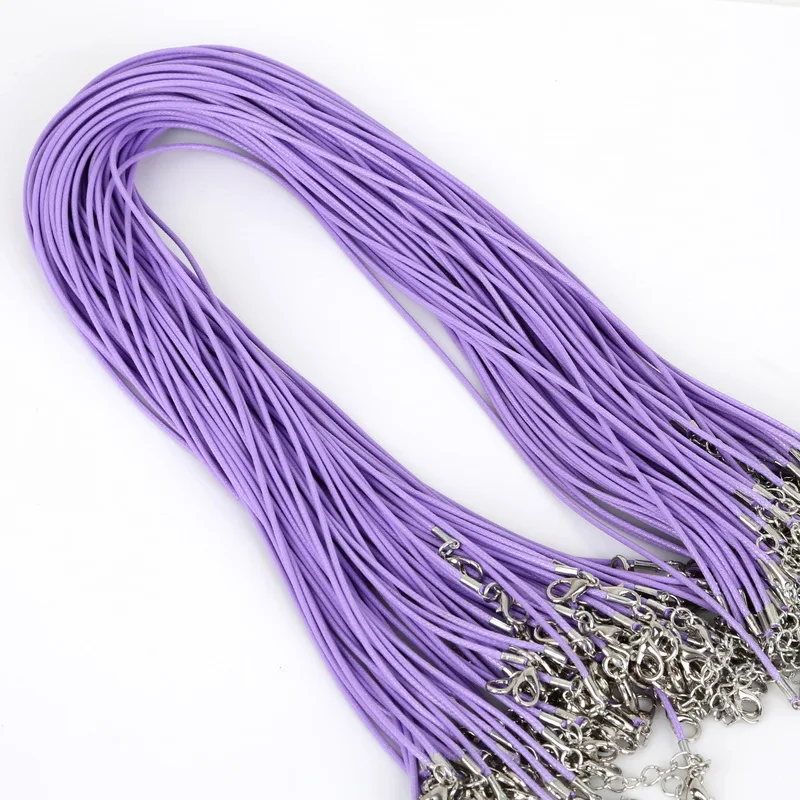10 Pcs/lot 1.5mm DIY Faux Leather Cord Adjustable Chains Pendant Necklace Rope Charms Findings Lobster Clasp String 17 Colors