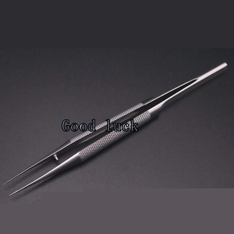 14CM Stainless Steel Round Handle Microscopic Tweezers With Hock Double Eyelids Ophthalmic instruments Platform