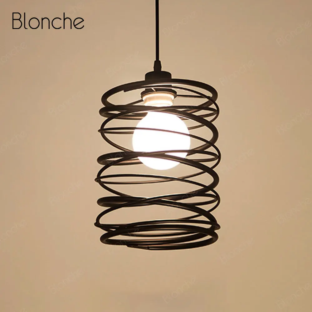 

Industrial Pendant Lights Black Iron Cage Vintage Hanging Lamp Home Dining Room Bedroom Kitchen Lamp Loft Decor Light Fixtures