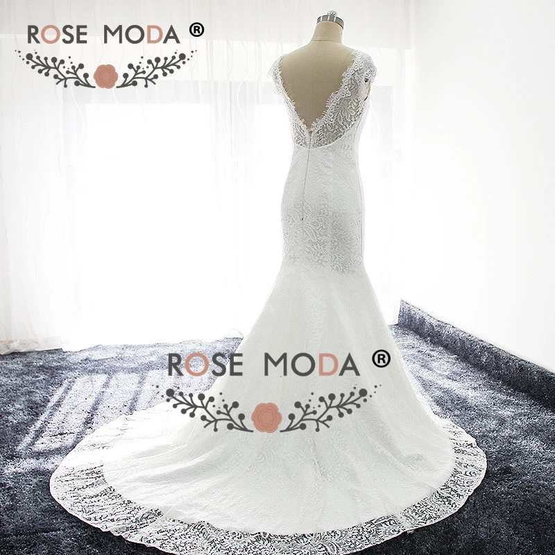 Rosa moda chantilly laço vestido de casamento com mangas de boné fotos reais