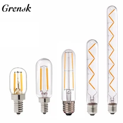 Grensk 빈티지 필라멘트 LED 전구, 밝기 조절 에디슨 LED 전구, T30, E14, E27, 110V, 220V, 1W, 2W, 3W, 4W, 6W, 관형 앤티크 램프, T20, T25