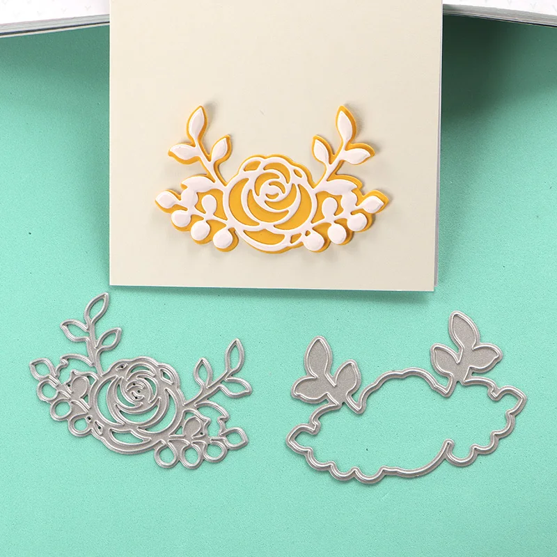 

DUOFEN METAL CUTTING DIES 020008 rose floral stencil for DIY papercraft projects Scrapbook Paper Album greeting card