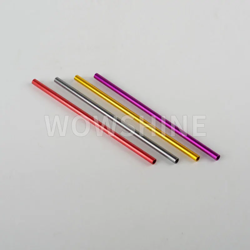 WOWSHINE Free shipping colorful aluminum drinking straws sucker 100pcs/lot juicy straws mixed colors factory direct shipping