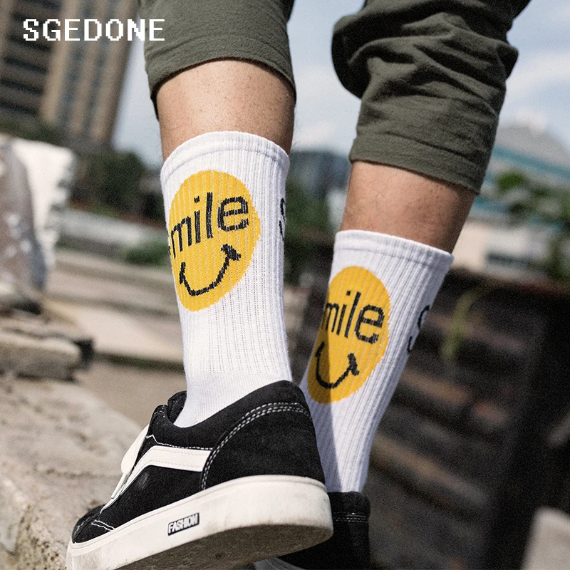 2018 Cotton Letter Harajuku Hip Hop Casual Sox Long Skateboard Socks Men's Street Boat Sock for Male Cotton Socks Art Female Sox