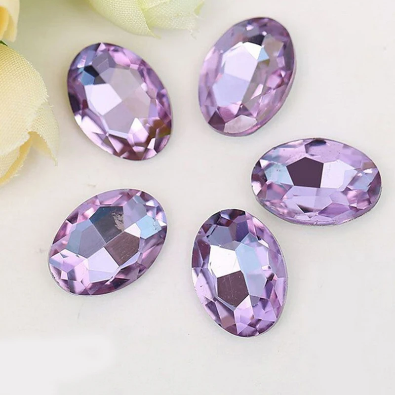 5-50pcs/lot Multiple Colors Oval Faceted Cusp Sewing Rhinestones Acrylic Craft For DIY Craft Home Decoration Supplies