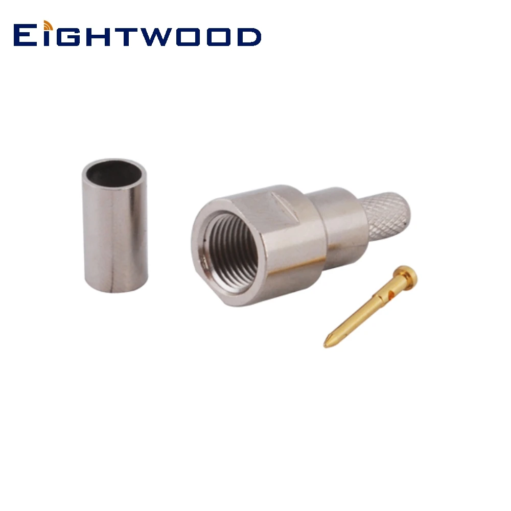 

Eightwood FME Male Plug RF Coaxial Connector Crimp RG58, RG142,RG400,LMR195 Cable Adapter for Telcommunications Wireless 50 Ohm