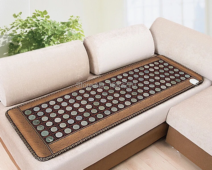 Health care Natural tourmaline and jade mattress heating sleeping mat Natural jade stone heating cushion with eye cover 50*150CM