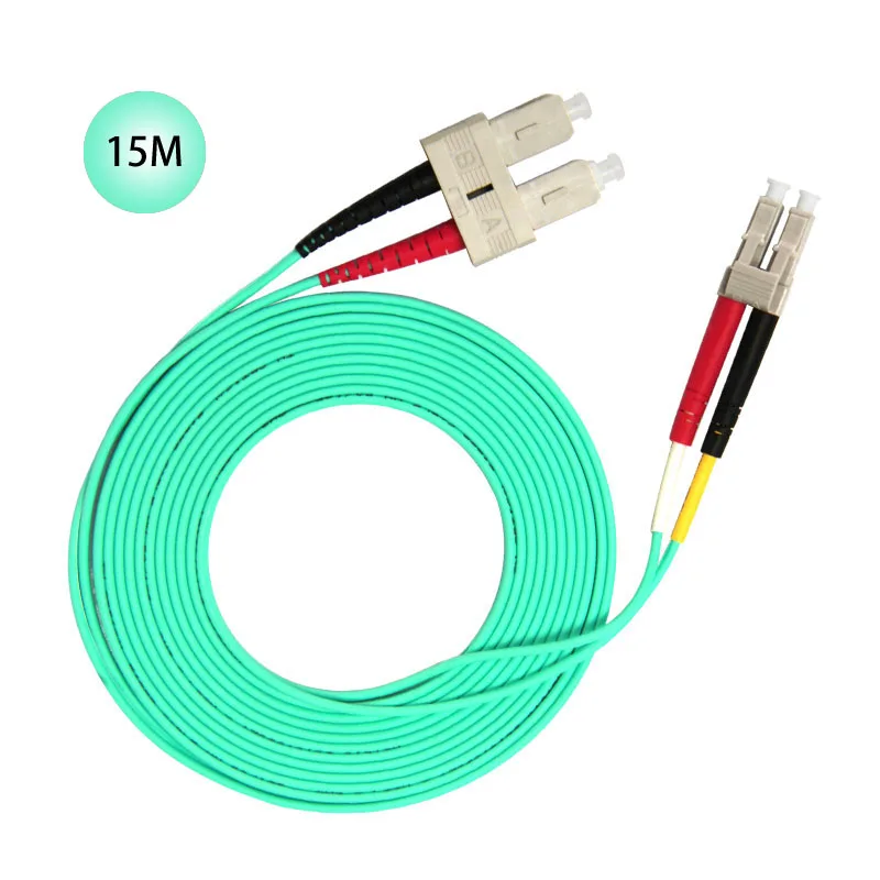 SC to LC 10GB Laser Optimized Multimode Fiber Patch Cable - OM3 - 15 Meter Free Shipping