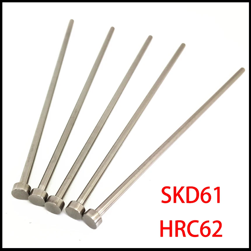 

2.5mm OD 2.5*150mm 2.5x150mm skd61 HRC62 Round Tip Plastic Injection Component Mold Straight Punching Ejector Pin