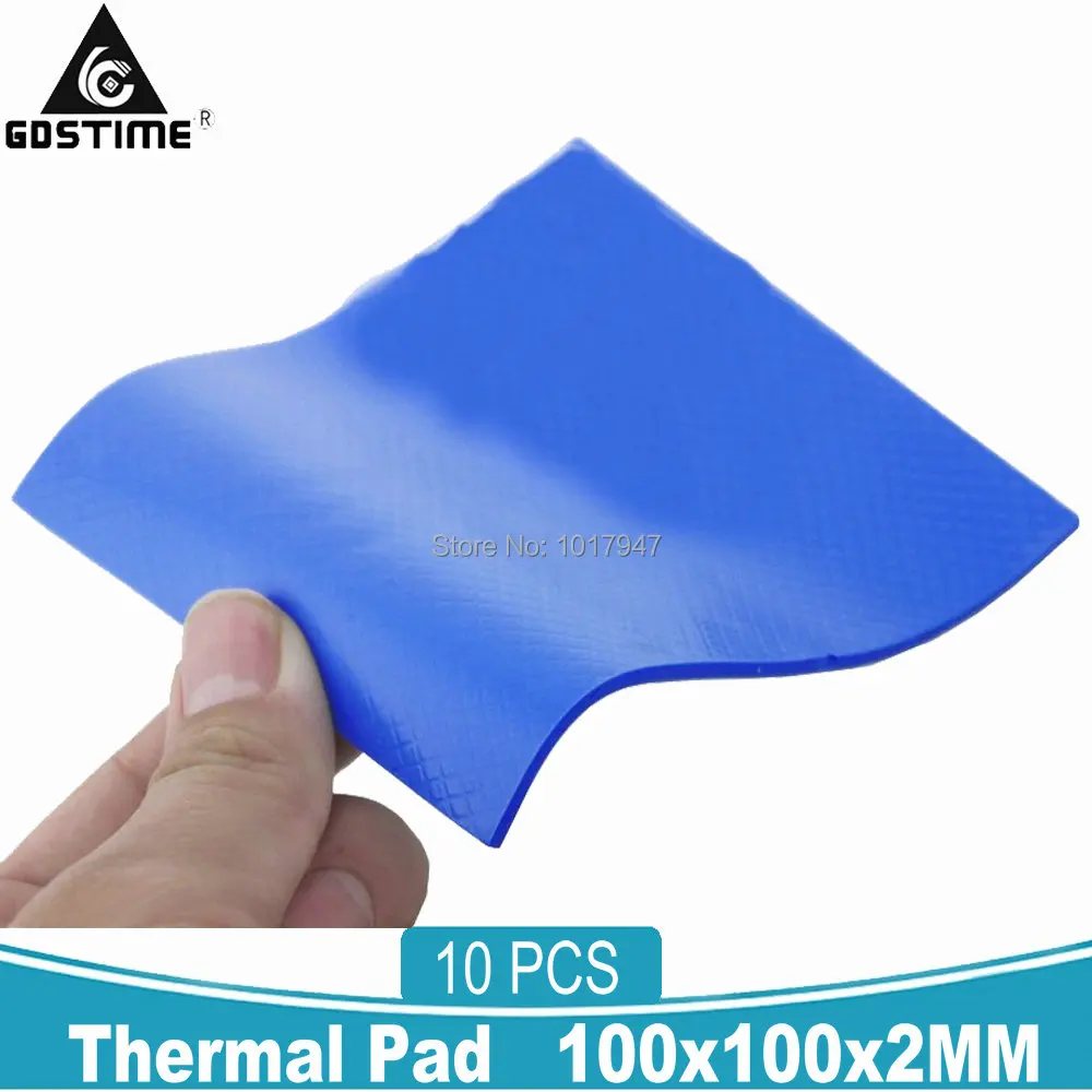 

10pcs Lot Blue 100x100x2mm GPU SMD DIP IC Silicone Compound Conductive Thermal Pads Pad 2mm