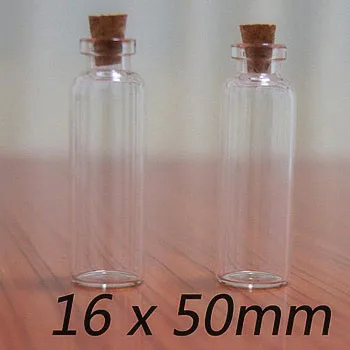 

factory - 500/lot 5ml clear glass bottle with wood cork,empty sample vial for storage of small pieces 16*50*6MM