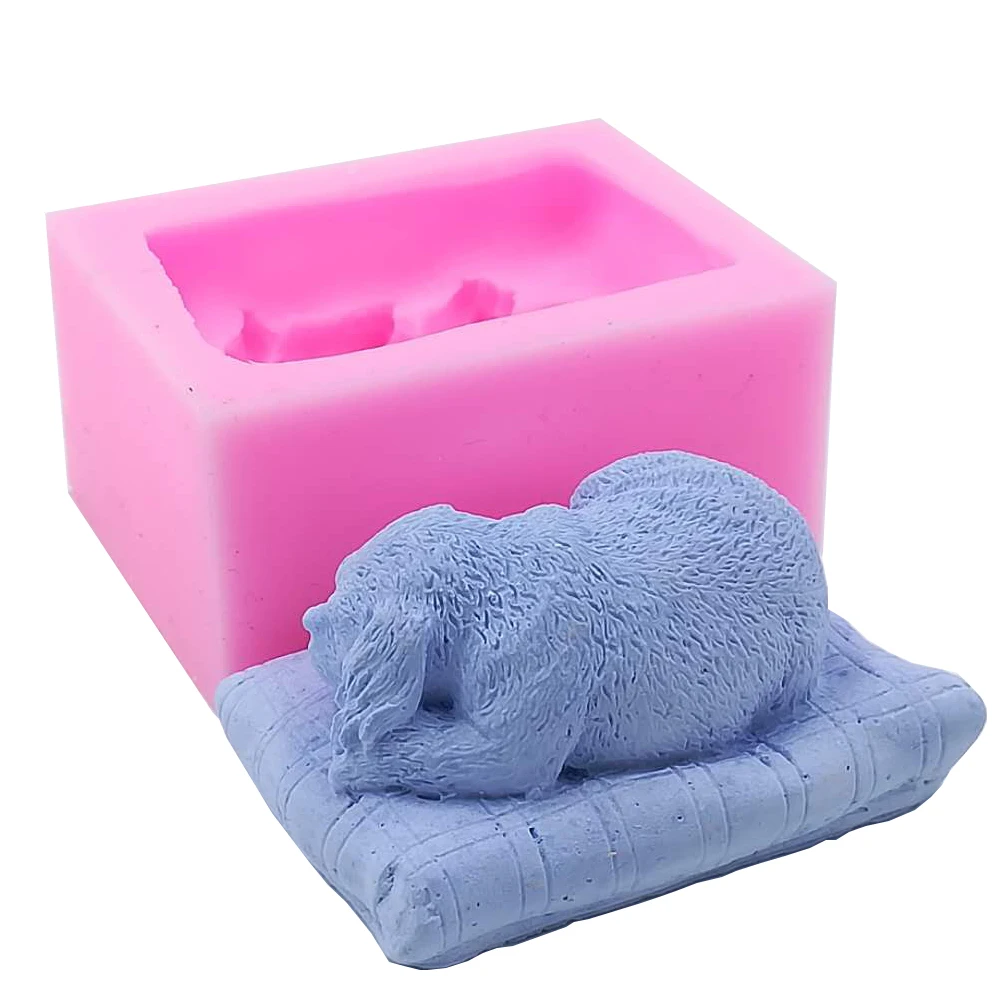 Silicone Molds for Natural Soap and Chocolate Cake, 3D Dog Mold, Candle Wax Mould, Scented Gypsum, Resin Crafts Moulds