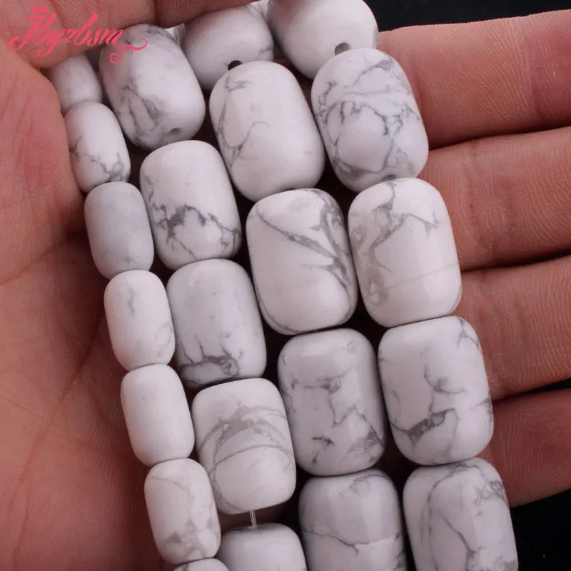 13x18,12x16,10x14mm Smooth White Column Howlite Beads Natural Stone Beads For DIY Necklace Jewelry Making 15