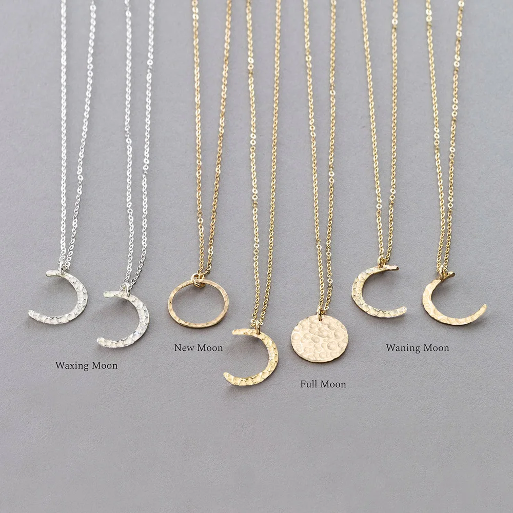 e-Manco korean style chain chocker necklace women moon pendant stainless steel necklace for women fashion jewelry