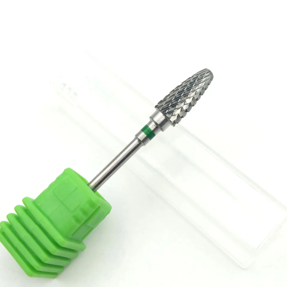 HYTOOS-broca para uñas de carburo de tungsteno, 5 tamaños, 3/32 ", cortadores giratorios para manicura, accesorios de taladro para manicura, eliminación de Gel