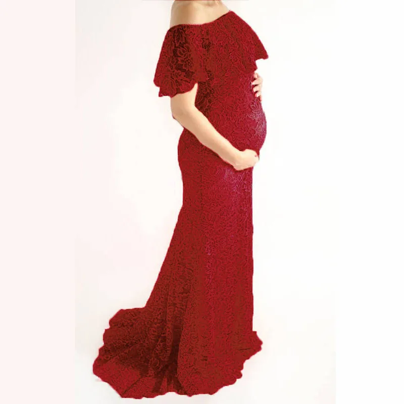 Lace Maternity Dresses For Photo Shoot Long Pregnant Dress Pregnancy Dress Photography Maxi Vestidos Clothes For Pregnant Women