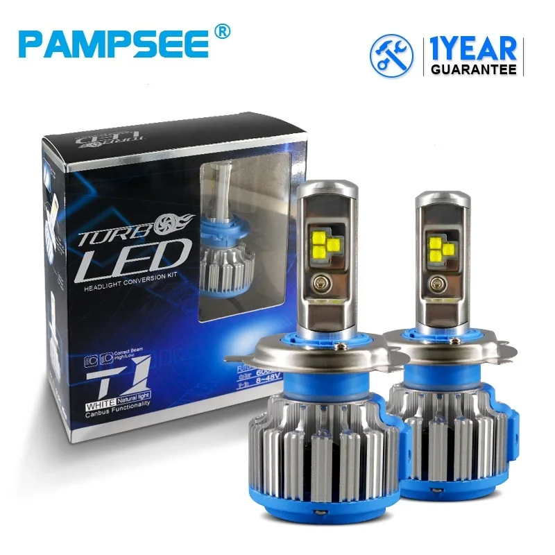 

PAMPSEE T1 Car Headlights H7 LED H1 H3 H7 H8/H11 9005 9006 881 80W 8000lm Auto Front Bulb Automobile Headlamp 6000K Car Lighting