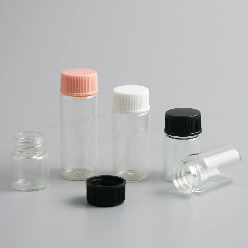 500  x Travel 5ml 6ml 7ml 10ml 14ml Clear Samples liquid Glass Bottle  1/3oz Small Glass Small Vials For Essential Oil Use