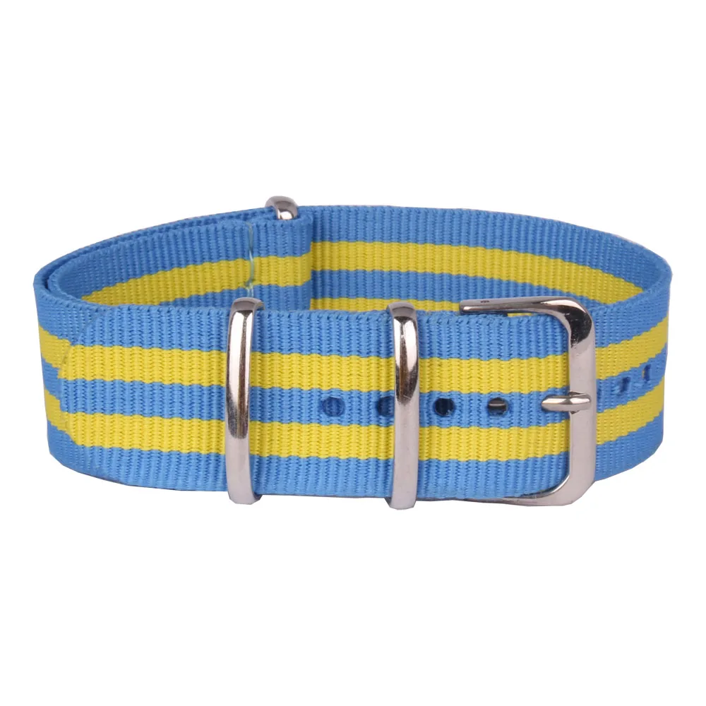 22mm bracelet MultiColor Cambo Blue Yellow Army Military fabric Woven Nylon watchbands Watch Strap Band Buckle belt 22 mm