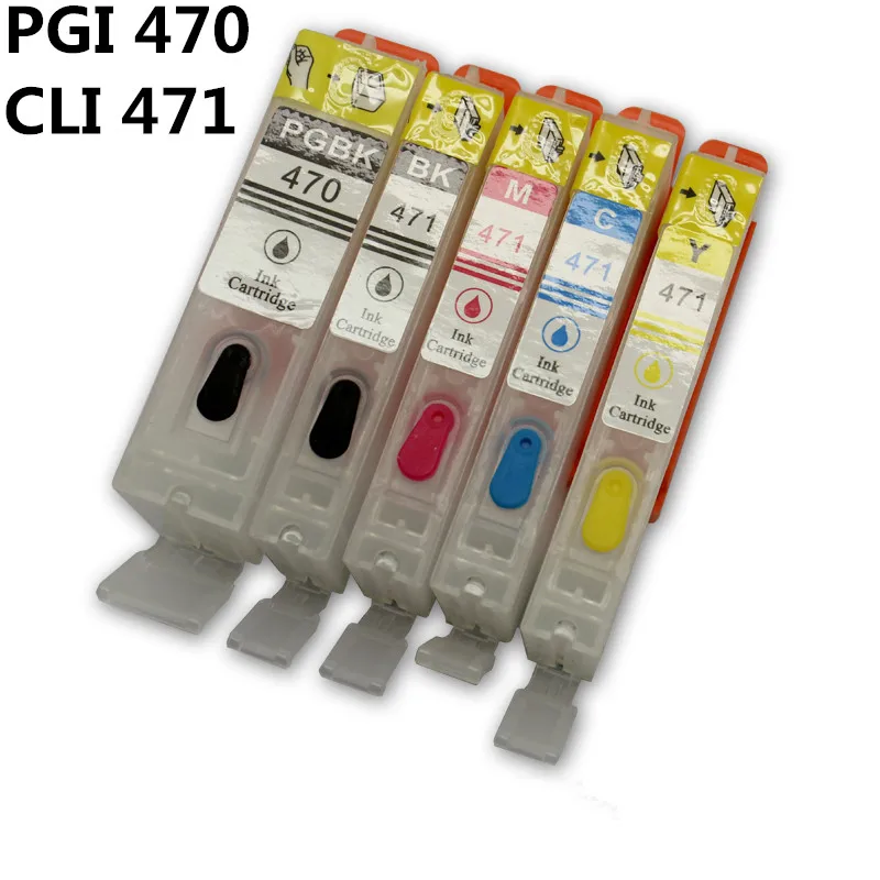 

PGI470 CLI471 Empty refillable Ink Cartridge with permanent chip replacement for Canon PIXMA MG5740 MG6840 TS5040 TS6040 Printer