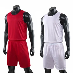 Double-sided Wearable Basketball Jersey Sets Uniforms Sports Clothing Breathable Quick Dry Men Kids Basketball Training suits