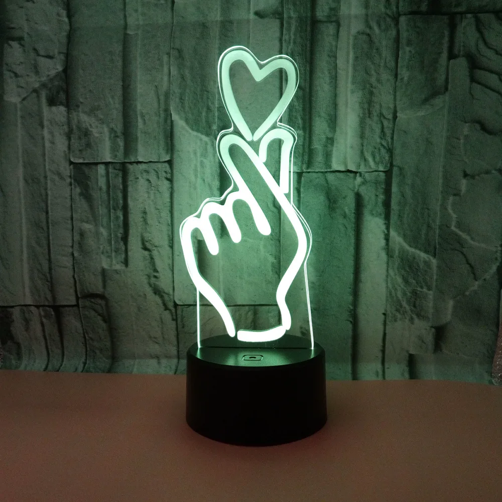 

Valentine's Day Gift 3d Lamp Love Small 3d Light Fixtures Remote Touch switch 7 color change Led Night Light