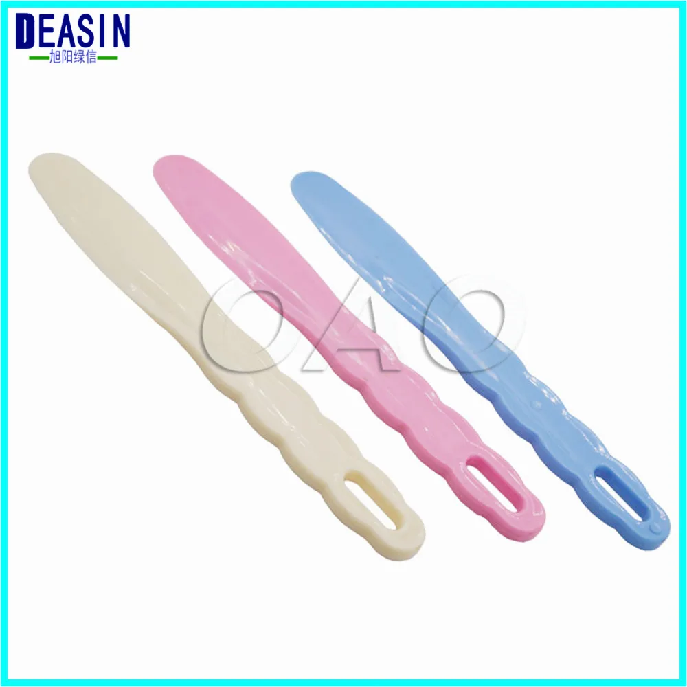 Dental Supplies Dental Disposable Surgical Plastic Cement Plaster Spatula 50pcs Disposable Plastic Spatulas for Mixing Bowels