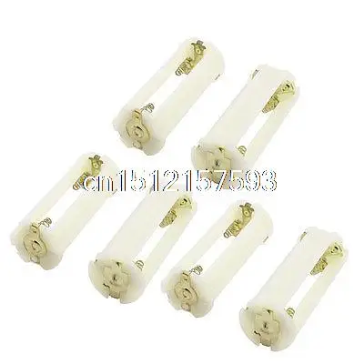 

6Pcs Beige Plastic AAA*3 to C Size Cell Battery Adapter Holder Case