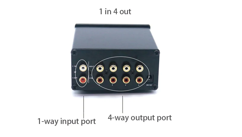 4 ingresso 1 Uscita/1 Ingresso 4 Uscita A due vie Audio Signal Switcher Interruttore Splitter Amplificatore/Altoparlante audio Selettore Splitter Box
