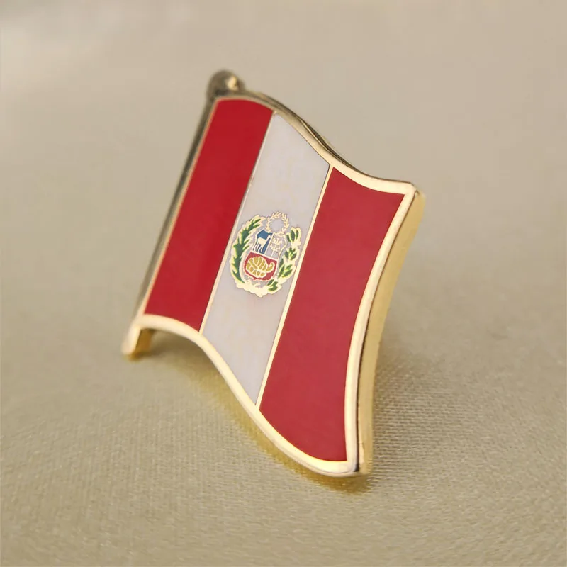 Soft Enamel Peru Flag Lapel Pins