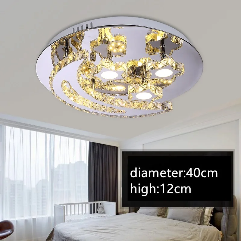 IWHD Modern ceiling Lamp K9 Crystal Plafon LED Ceiling Lamps Stainless Steel Plafonnier Bedroom Living Room Home Lighting