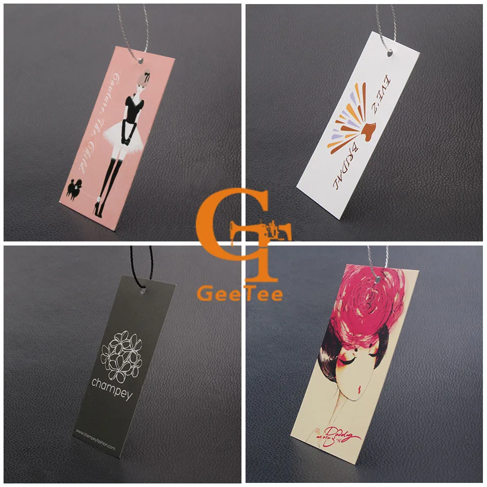 custom logo brand paper price hang tag,personality shop name printing shopping luggage paper labels tags, packaging swing tags image 3