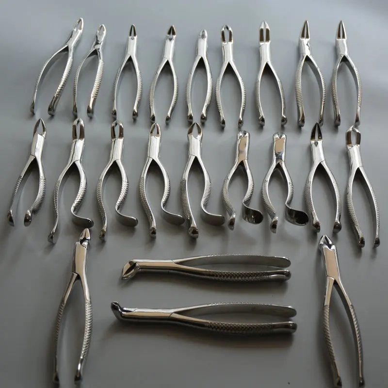 23pcs full set dental teeth extraction forceps Dental surgical instrument names of Dental Tooth Extraction Forceps for adult