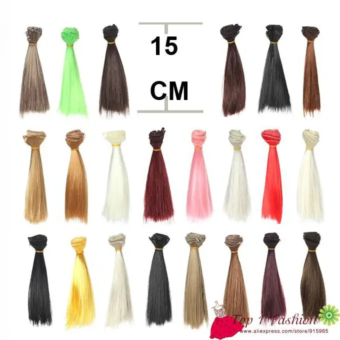 20 pieces/lot wholesales 15cm*100CM brown flaxen coffe black color doll Hair wigs for 1/3 1/4 BJD diy