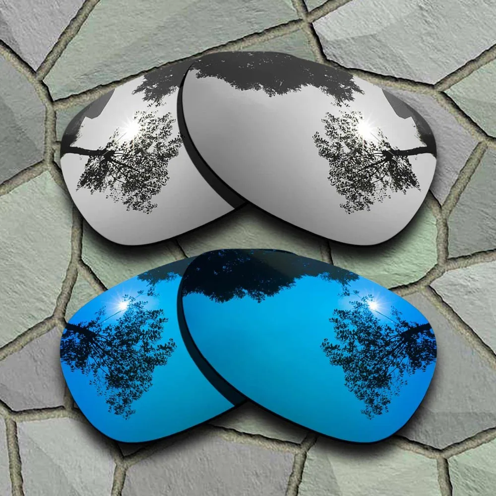 Chrome Titanium&Sky Blue Sunglasses Polarized Replacement Lenses for Oakley Felon