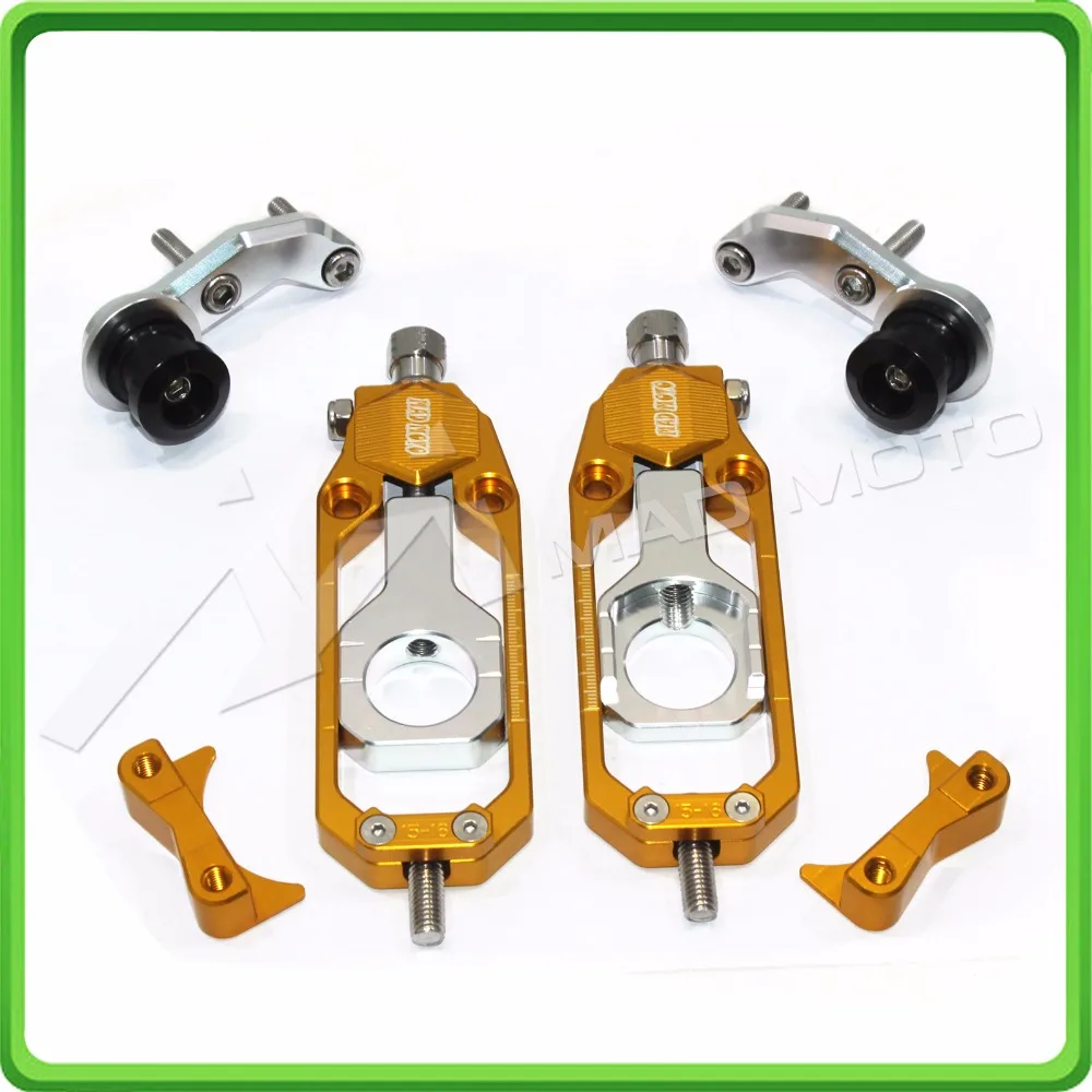 

Motorcycle Chain Tensioner Adjuster with bobbin fit for APRILIA RSV4 2009 2010 2011 2012 2013 2014 Gold & Silver