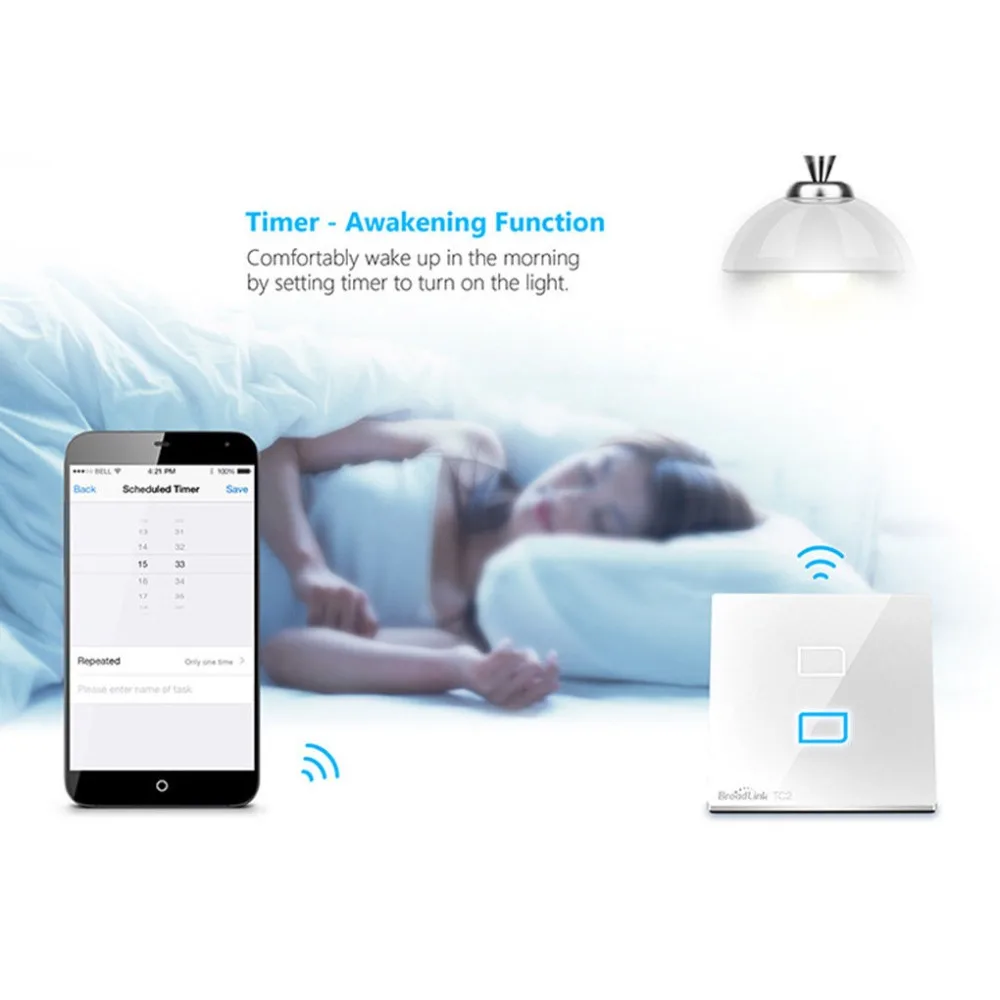 Broadlink TC2/TC2S/TC3 WiFi UK EU US 조명 스위치 벽 터치 패널, 알렉사 구글 홈을 위한 1/2/3 Gang RM PRO IR + RF 원격 제어