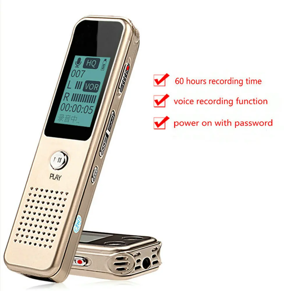 Professional Digital Mini audio Voice Recorder Voice Activated Dictaphone hidden Recording grabadora de voz MP3 Player V19