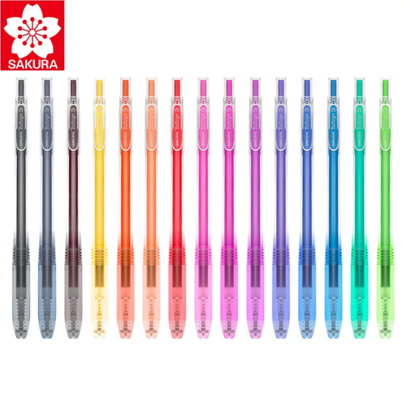 5/10 Color Suit SAKURA Press Color Gel Pen Set 0.5mm Hand Account Water Black Pen Student Candy Color Pen