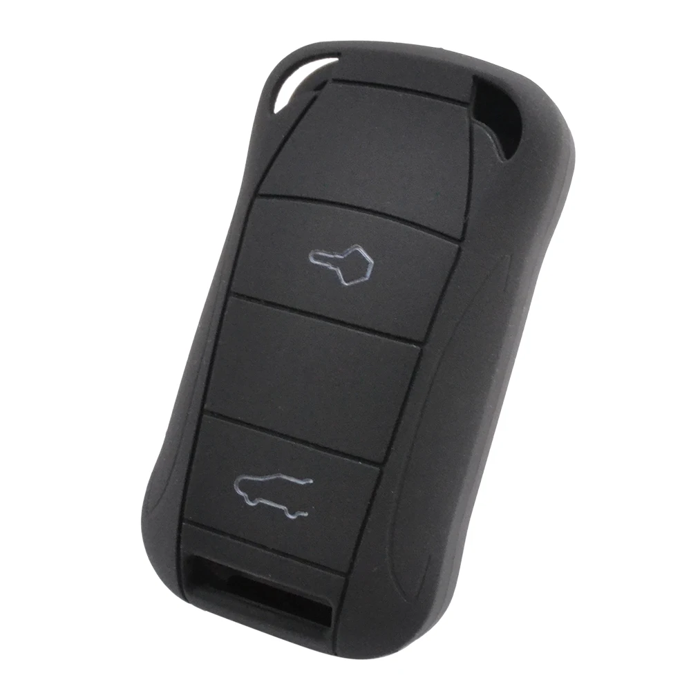 Silicone Car Key Case For Porsche Cayenne 2002 - 2008 Cover Keyless Remote Fob Shell Jacket Sleeve Protector