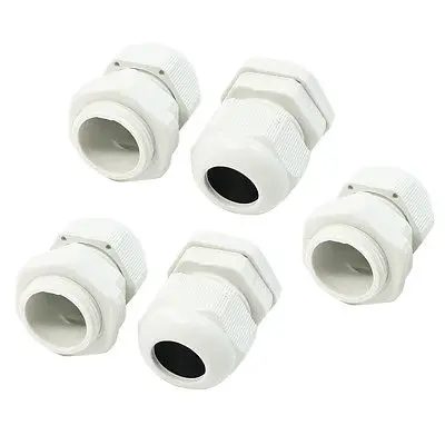 

5 Pcs PG16 10mm to 14mm Diameter Cable Glands Fasteners White